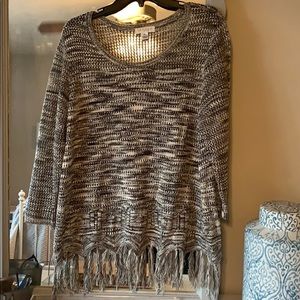 Black, white and grey knitted sweater